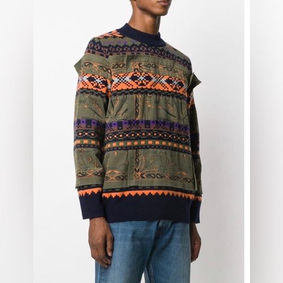 SACAI X DR. WOO BANDANA KNIT PULLOVER (Designer size 4) American (XL) - Picture 3 of 7